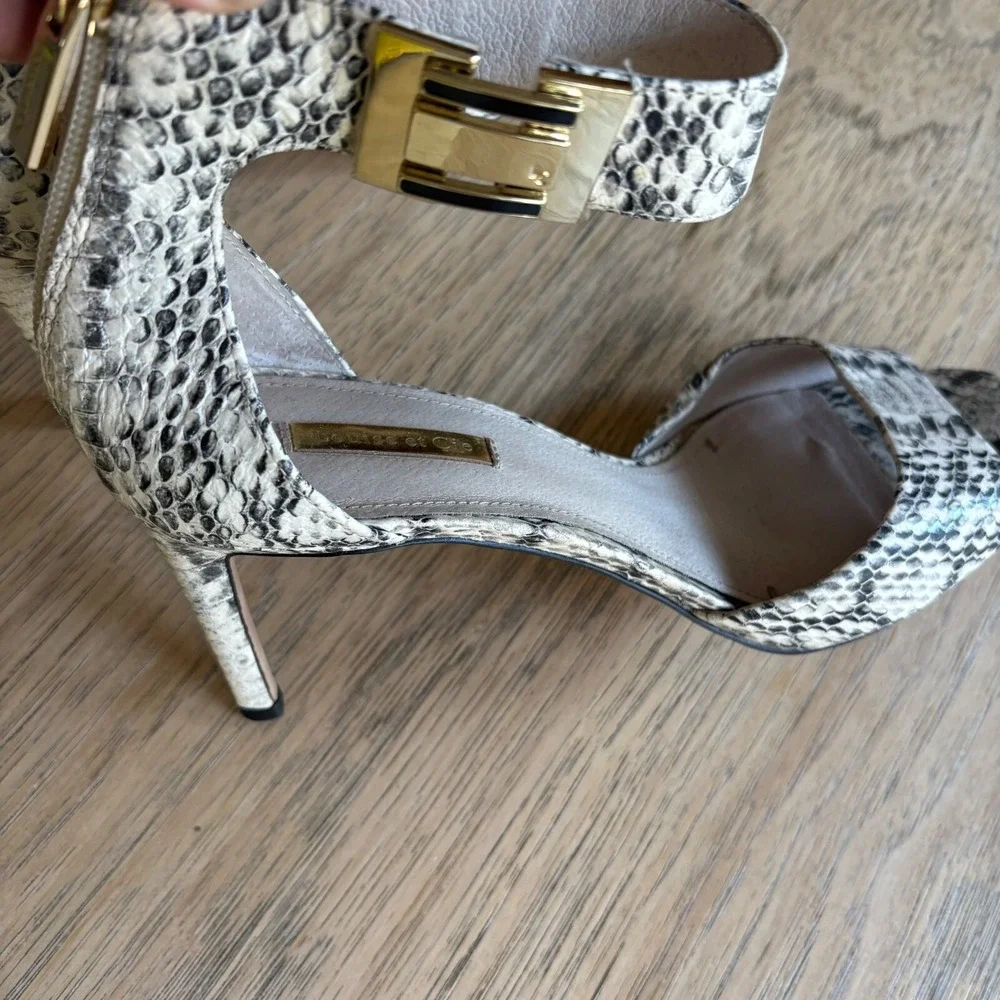 $150 LOUISE ET CIE Gordon Python Snakeskin Leather Stiletto Heels SIZE 10M EUC - Picture 8 of 15
